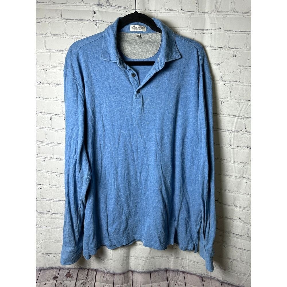 Peter Millar COTTON/CASHMERE BLEND Blue Pullover Sweater XL Casual Comfort